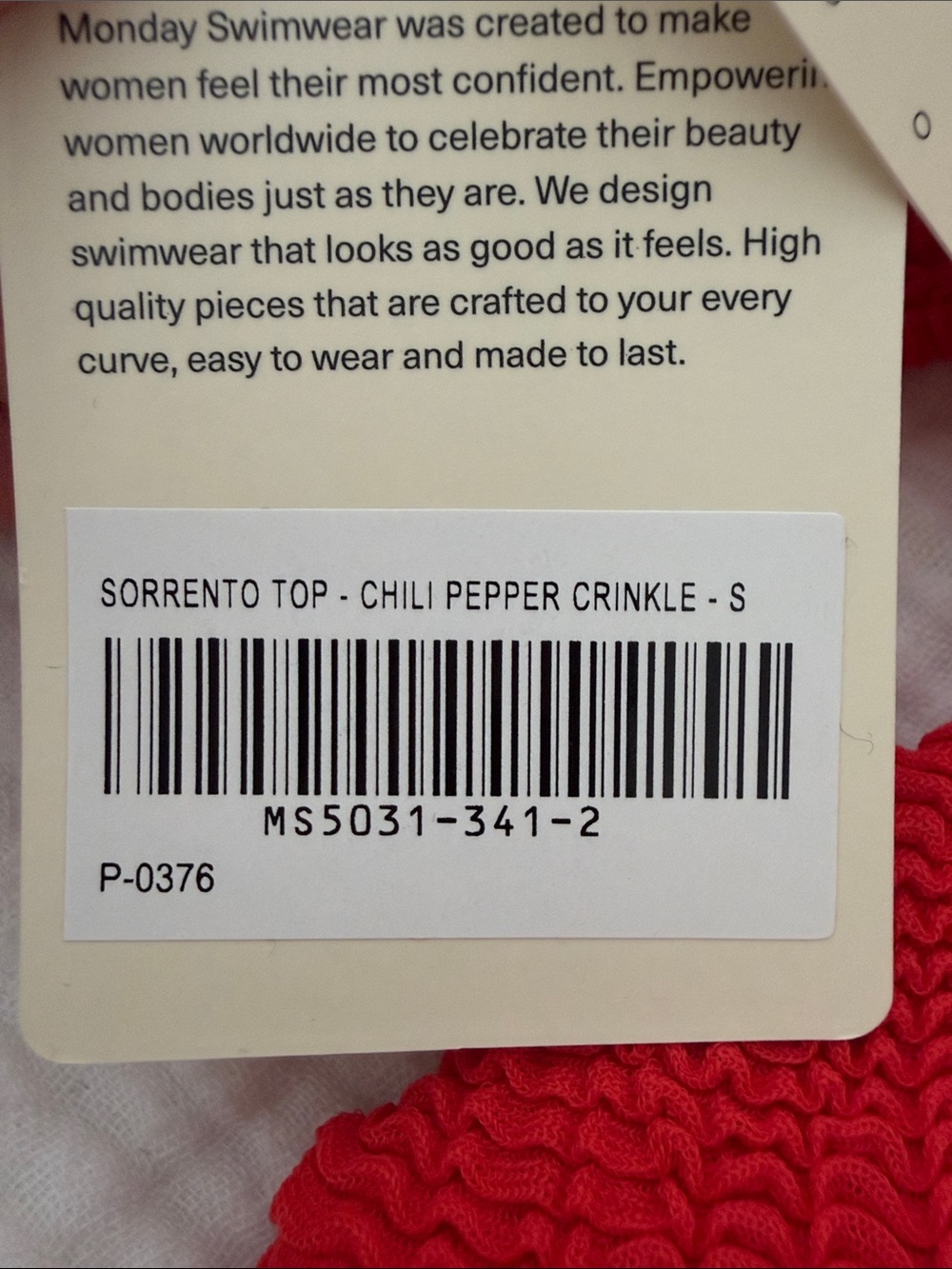 Monday Swimwear Red Textured Tie-Waist Bikini - Picture 2 of 3